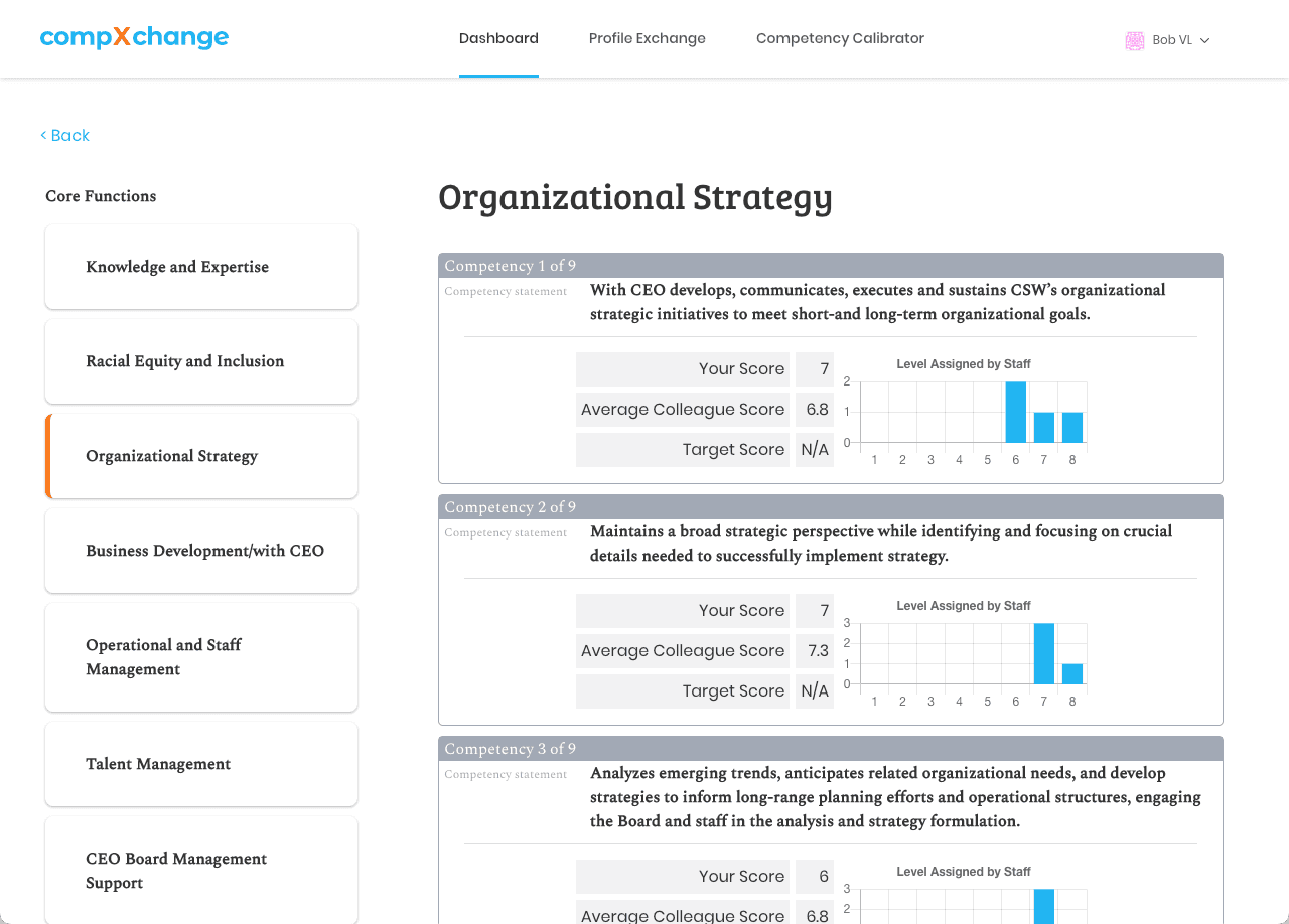 CSW Competency Comparison screenshot